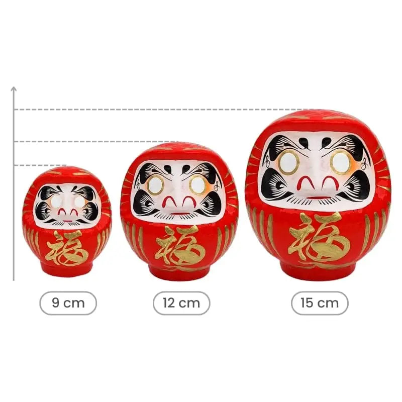 Daruma giapponese rossa - da 9 a 15 cm