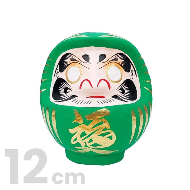 Daruma giapponese verde - da 9 a 15 cm - 12 cm