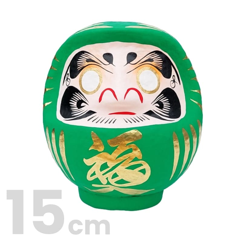 Daruma giapponese verde - da 9 a 15 cm - 15 cm