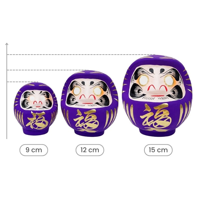 Daruma giapponese viola - da 9 a 15 cm