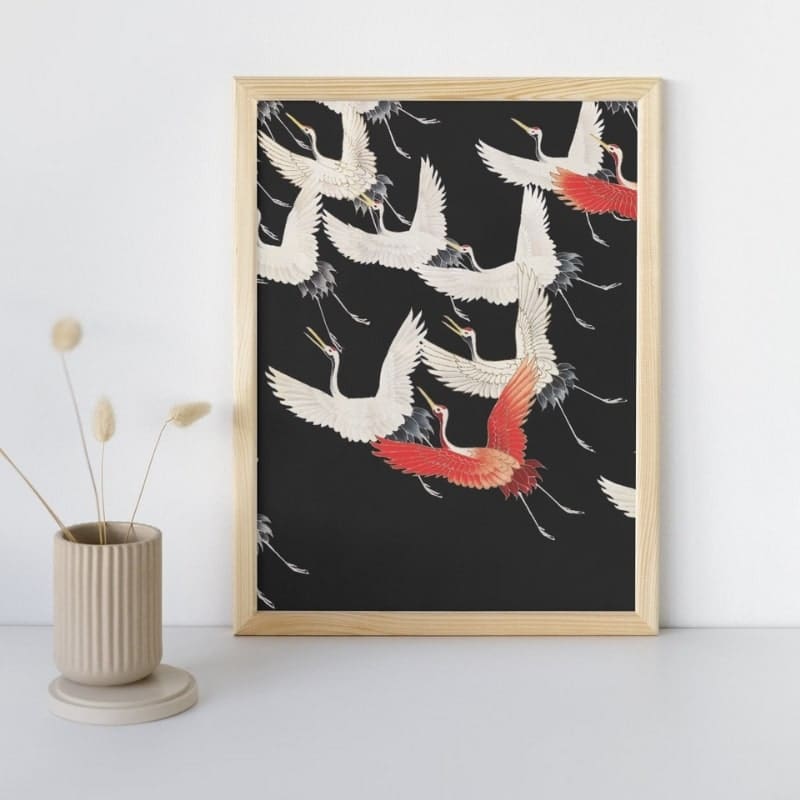 Dipinto giapponese Volo di gru