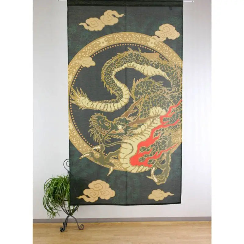 Drago d'oro giapponese Noren - 85 x 150 cm