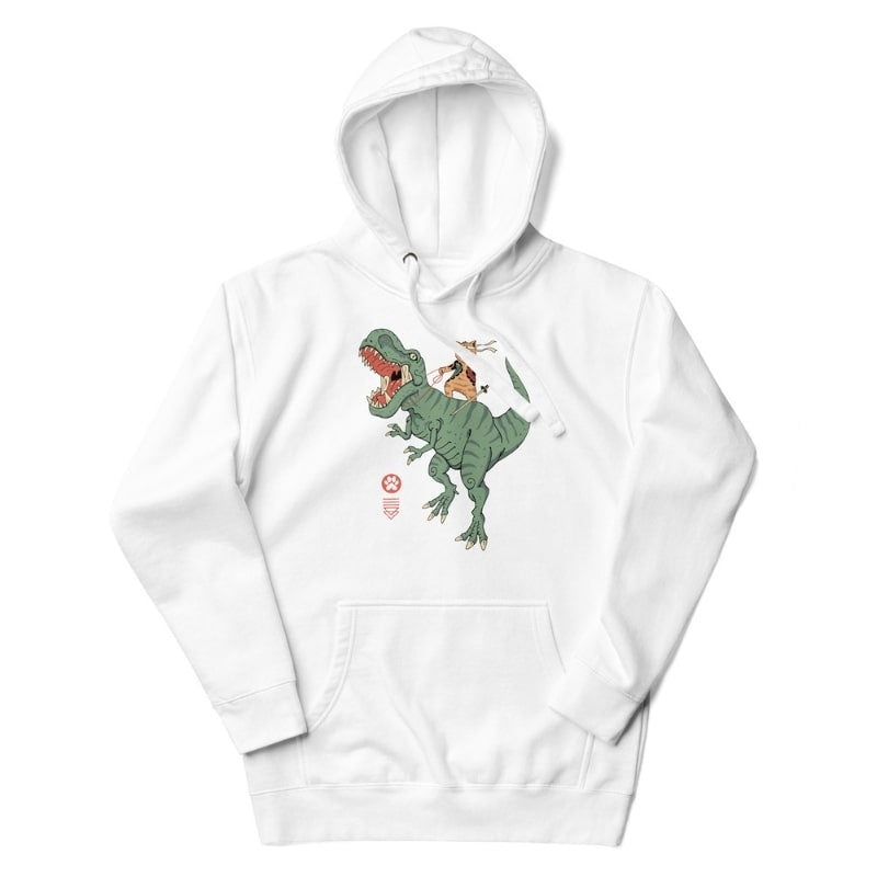 Felpa giapponese Neko T-Rex - S / Bianco