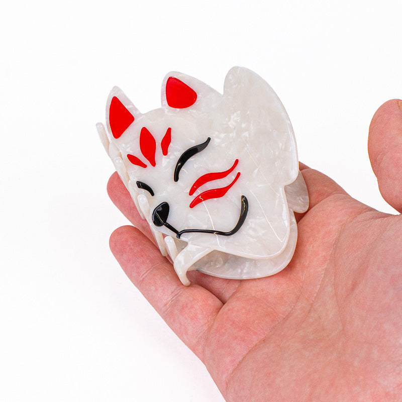 Forbicina per capelli giapponese con maschera da kitsune