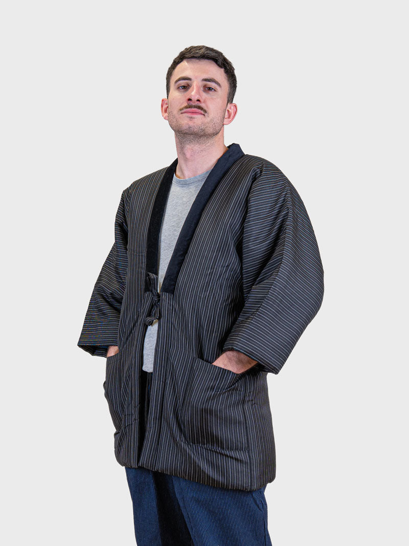 Giacca Hanten da Uomo – Righe Tatejima Nera