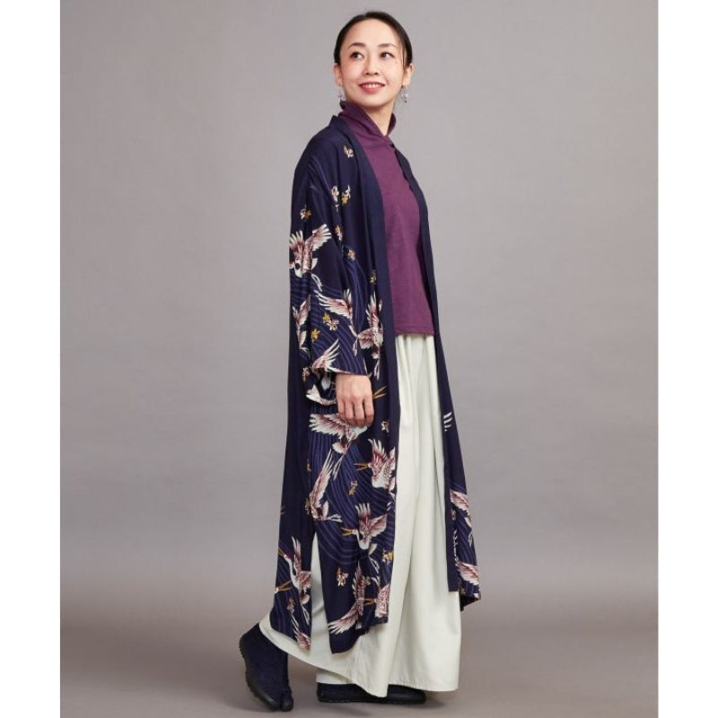 Kimono lungo da donna con gru