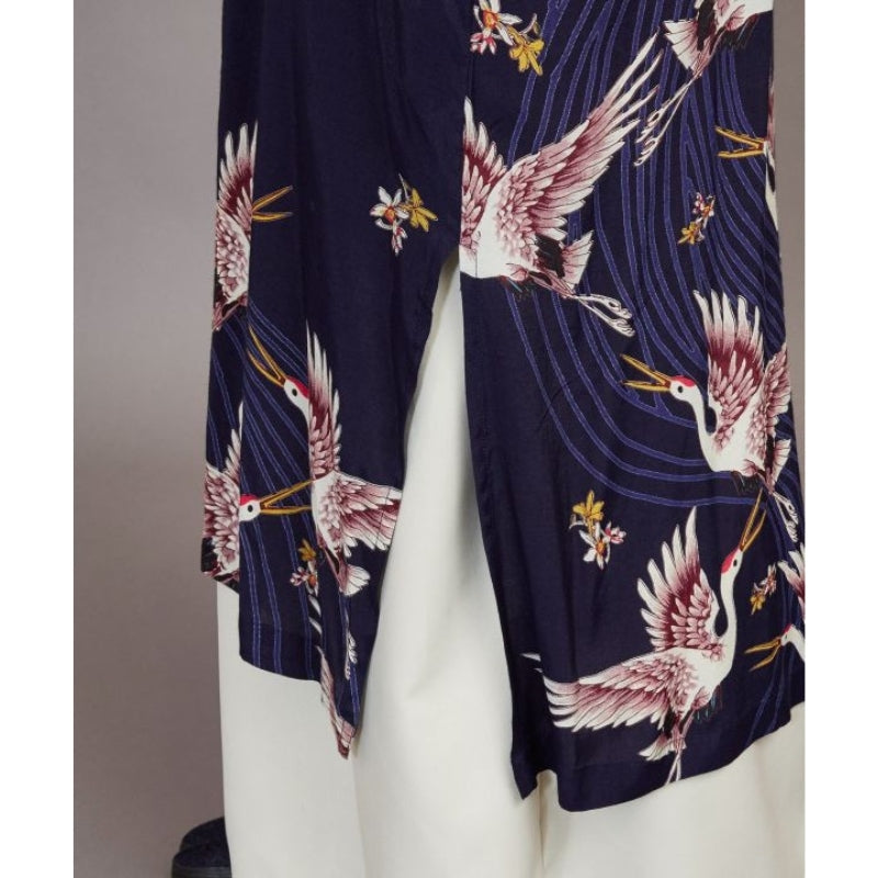 Kimono lungo da donna con gru