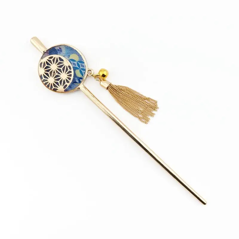Giapponese Kanzashi Asanoha Blu