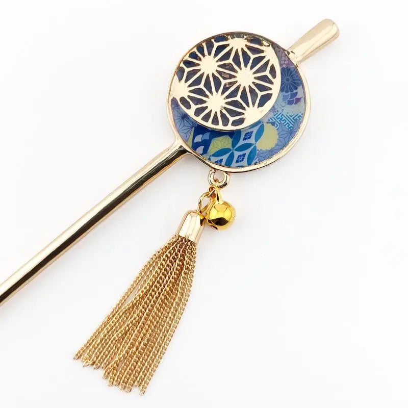 Giapponese Kanzashi Asanoha Blu