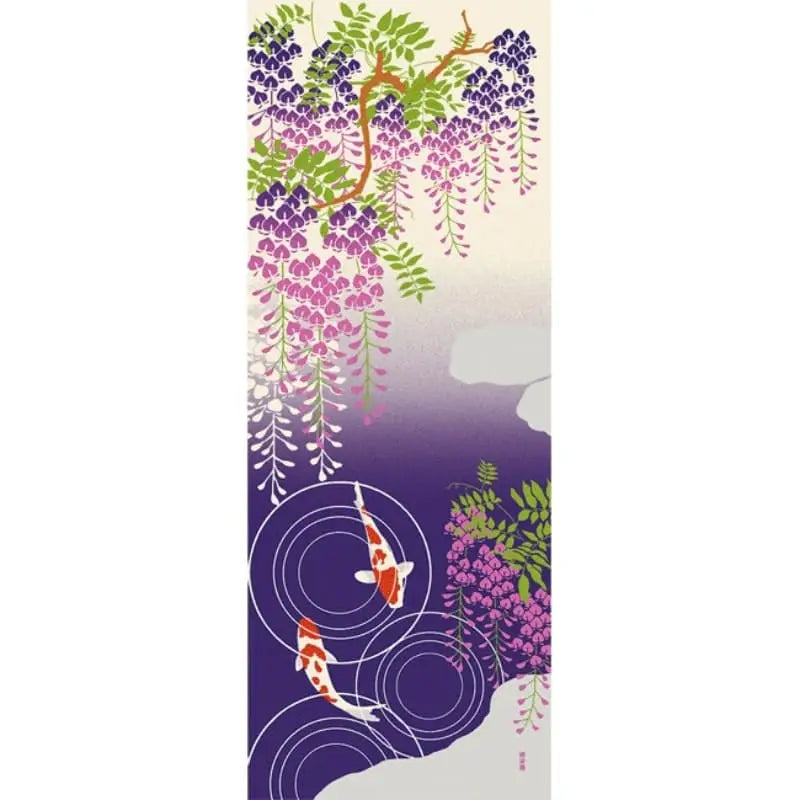 Glicine e Koi giapponese Tenugui