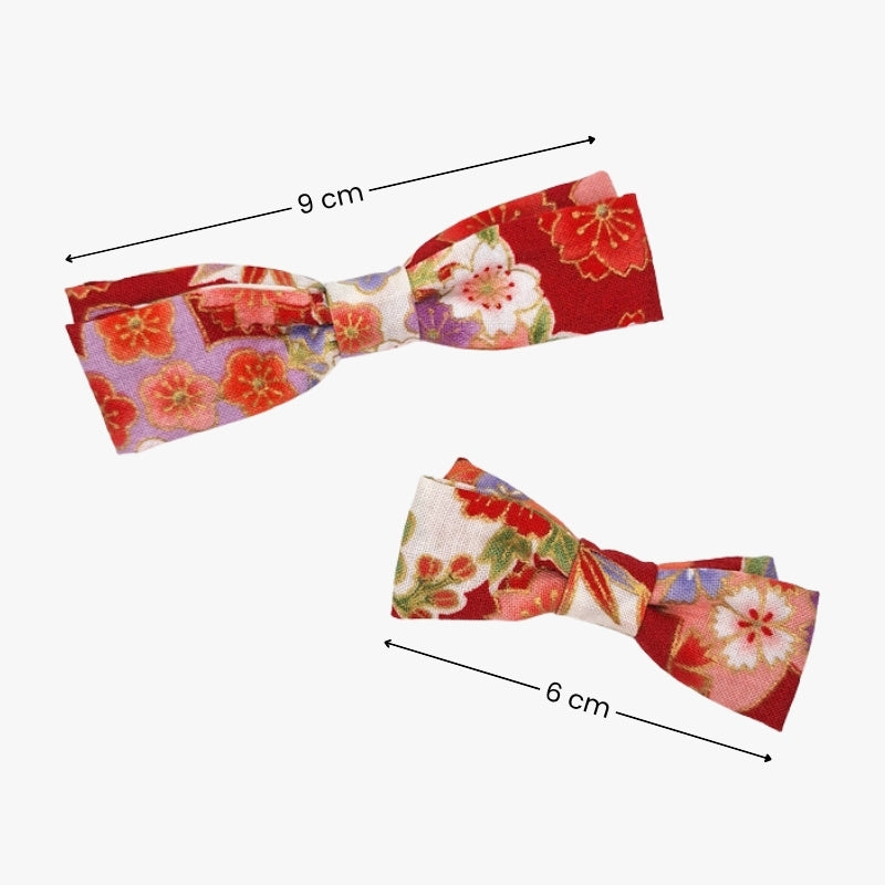 Grande fermaglio giapponese rosso per capelli