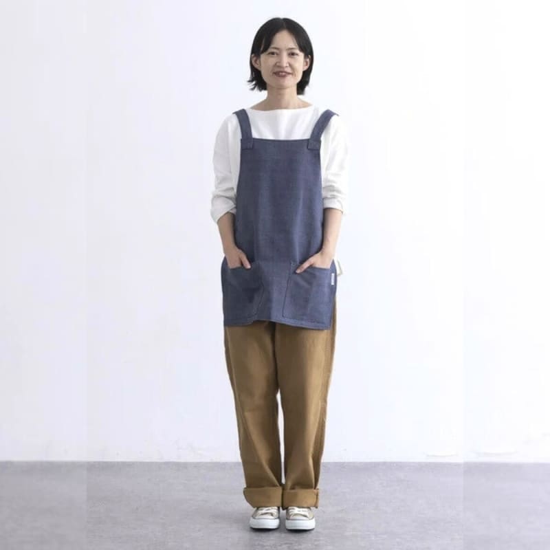 Grembiule giapponese corto blu unisex