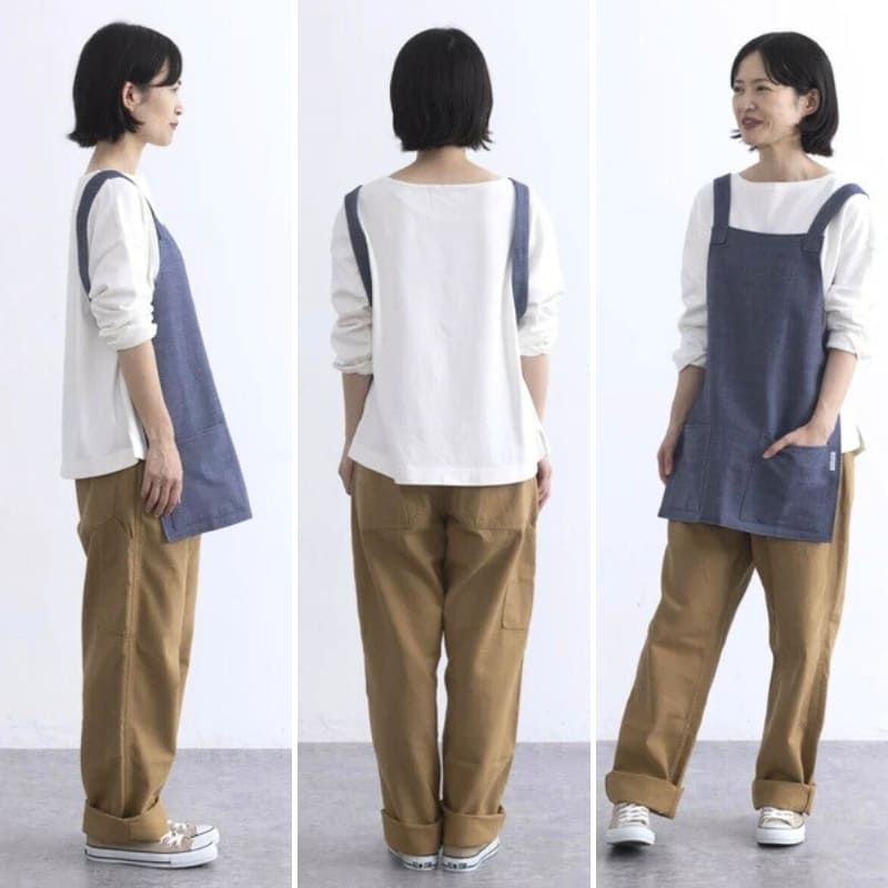 Grembiule giapponese corto blu unisex