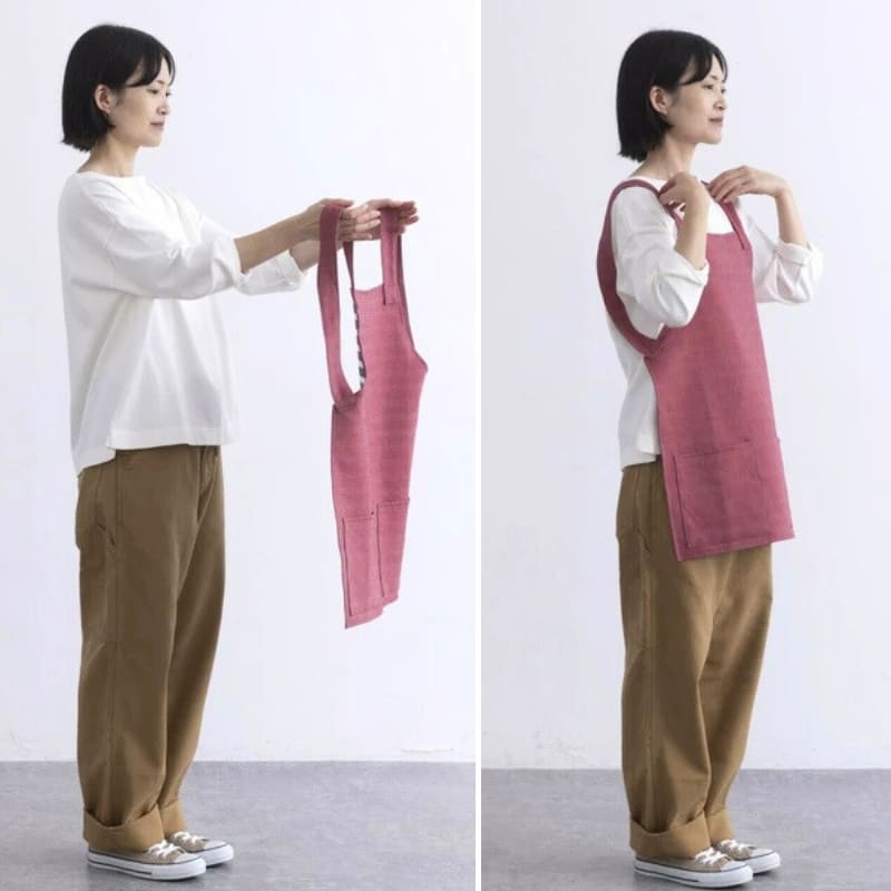 Grembiule giapponese corto unisex rosso