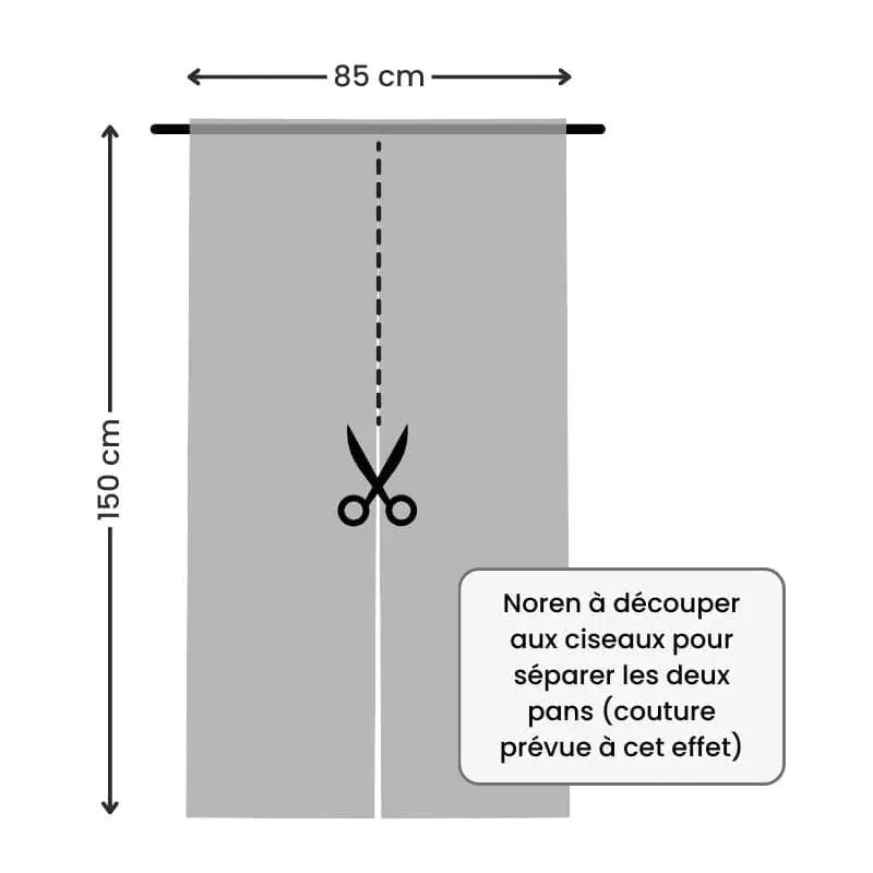 Gru giapponese Noren e pino - 85 x 150 cm