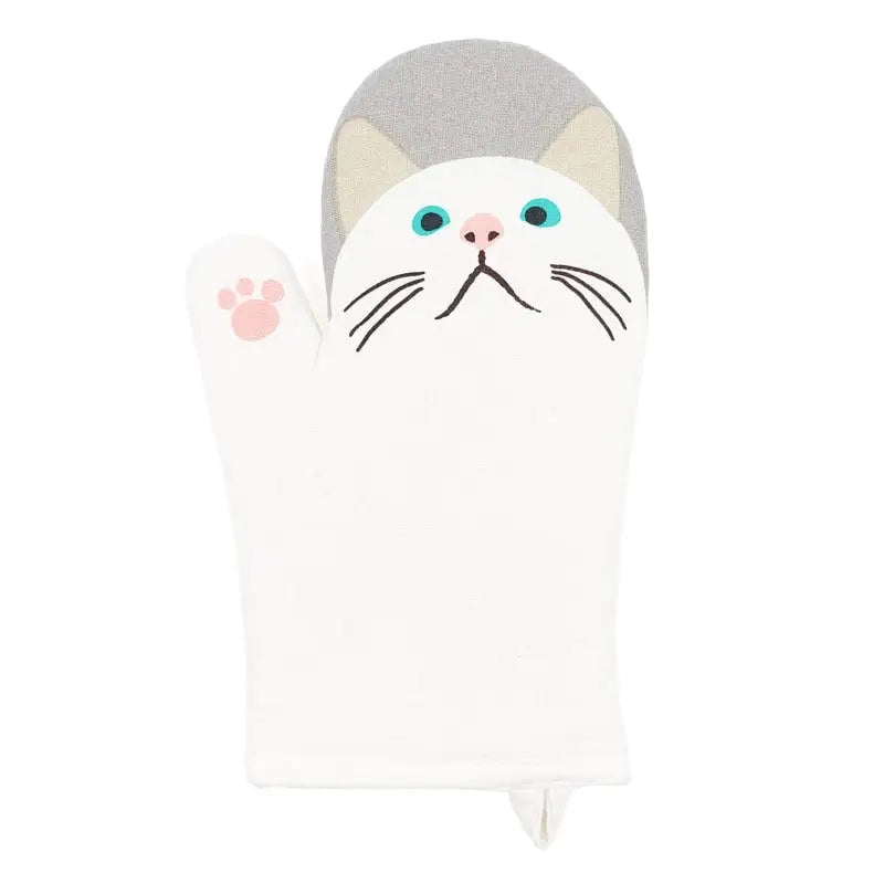 Guanto di gatto bianco