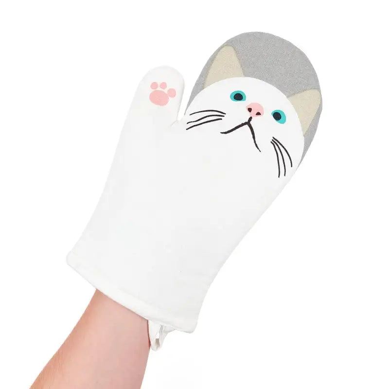 Guanto di gatto bianco