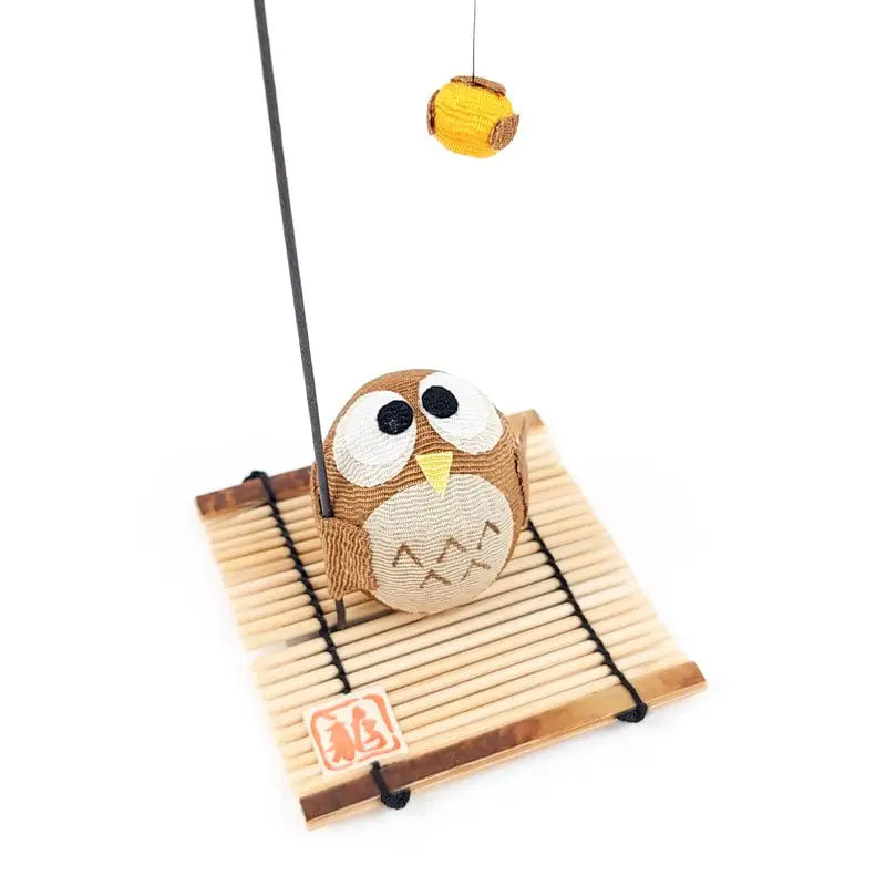 Gufo Chirimen Statuetta giapponese