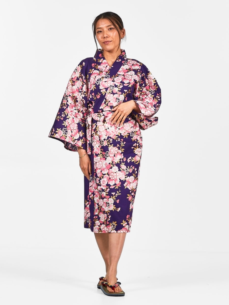 Happi Kimono Da Donna A Fiori Sakura - Taglia unica