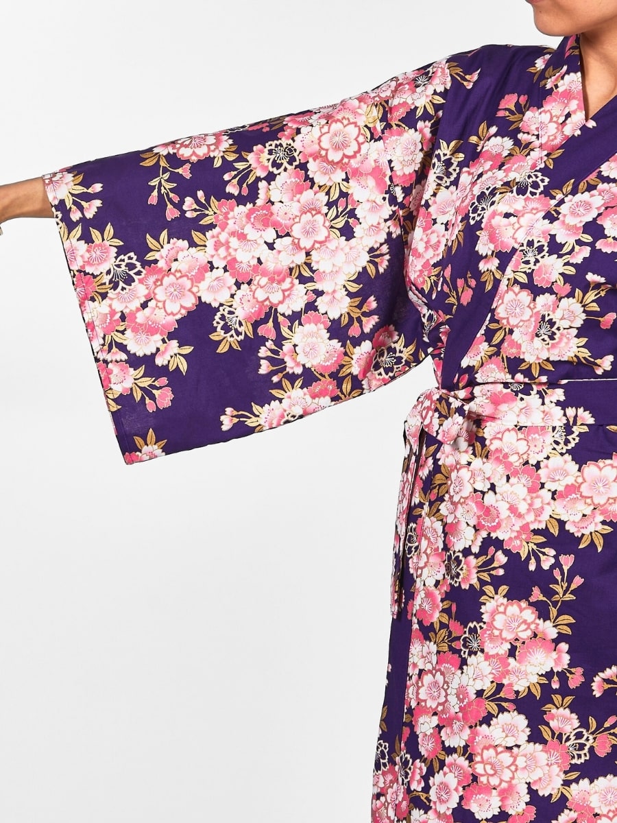 Happi Kimono Da Donna A Fiori Sakura - Taglia unica