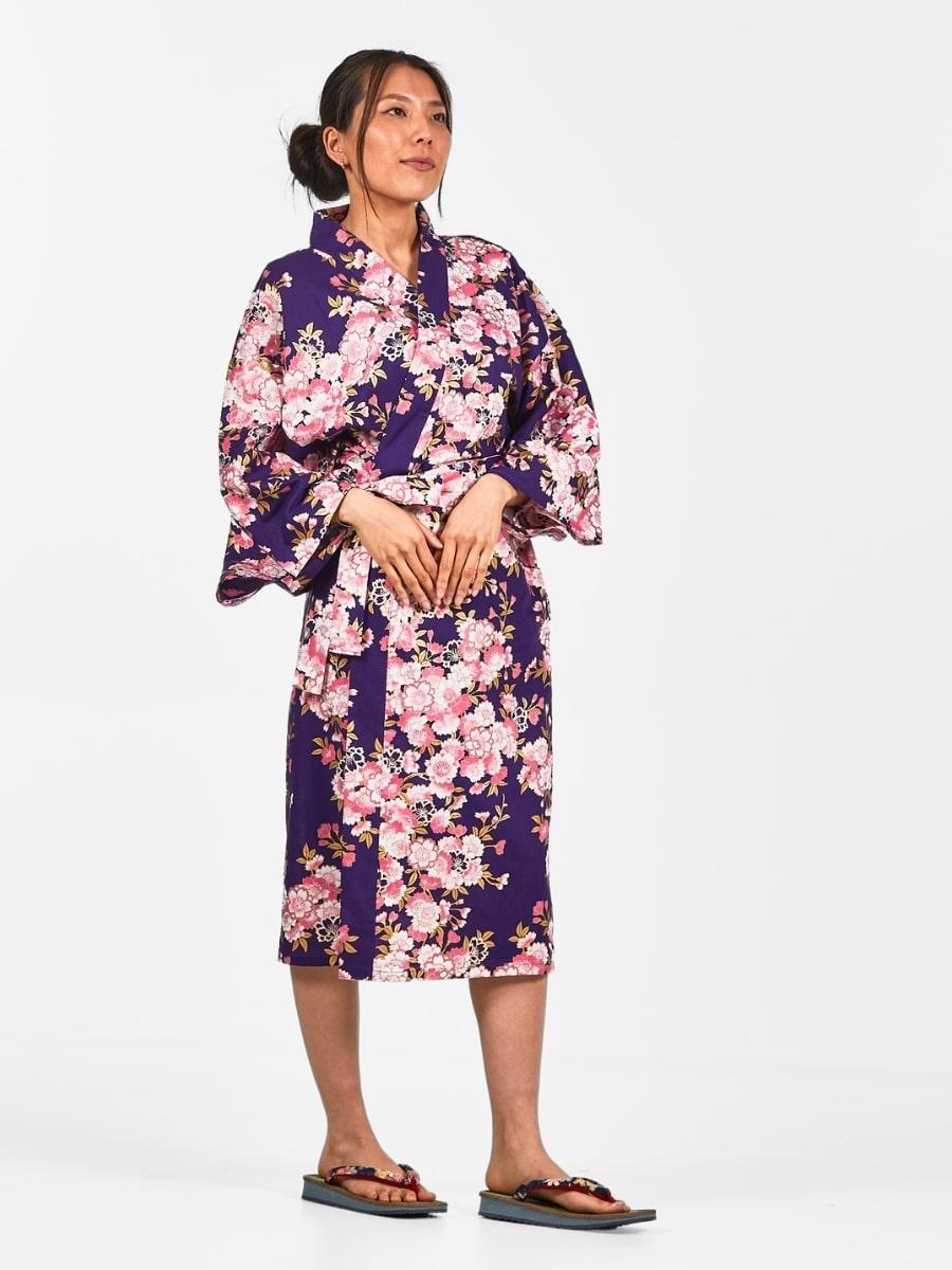 Happi Kimono Da Donna A Fiori Sakura - Taglia unica
