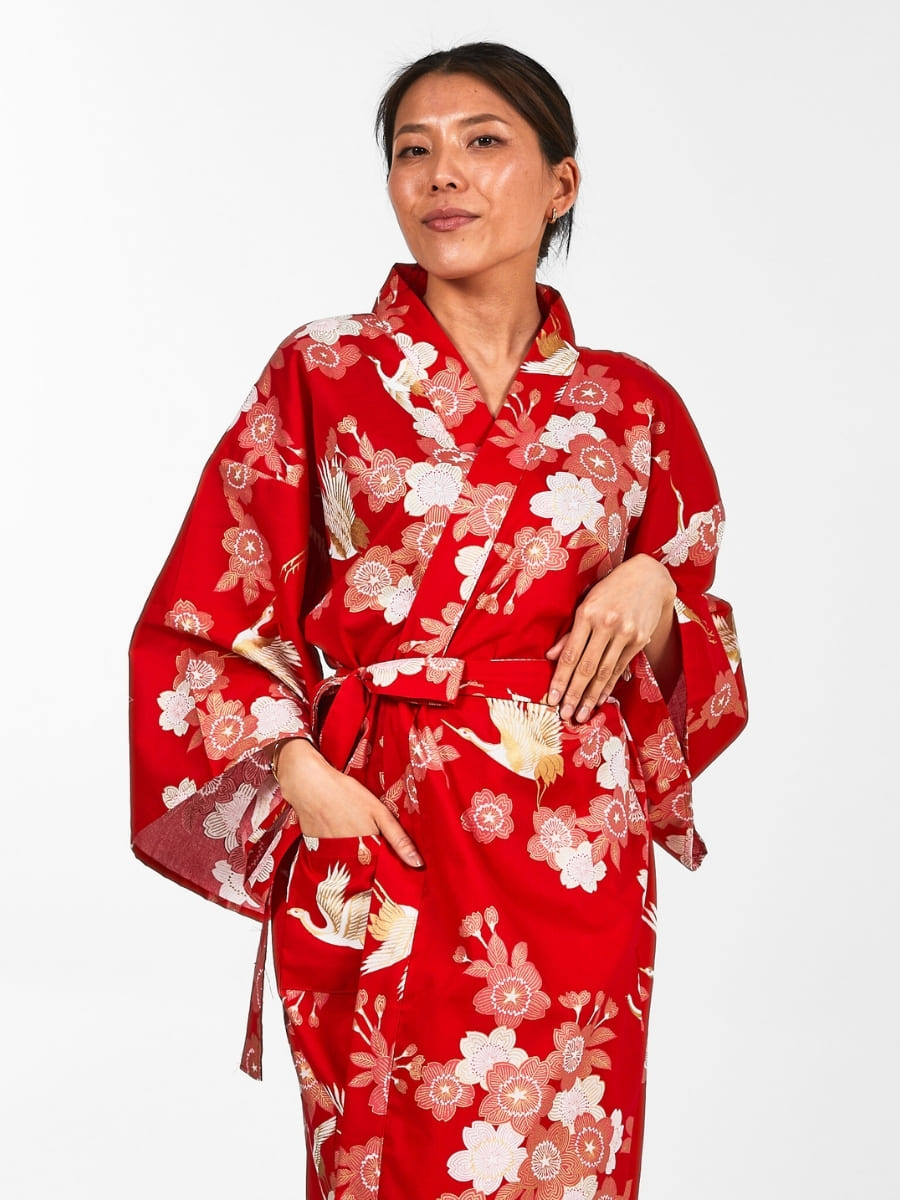 Happi Kimono Da Donna Sakura To Tsuru - Taglia unica