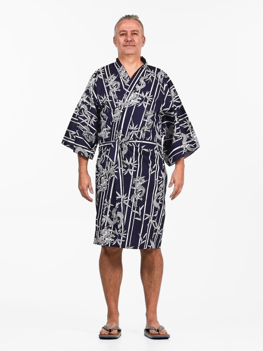 Happi Kimono Da Uomo In Bambù E Drago - Taglia unica
