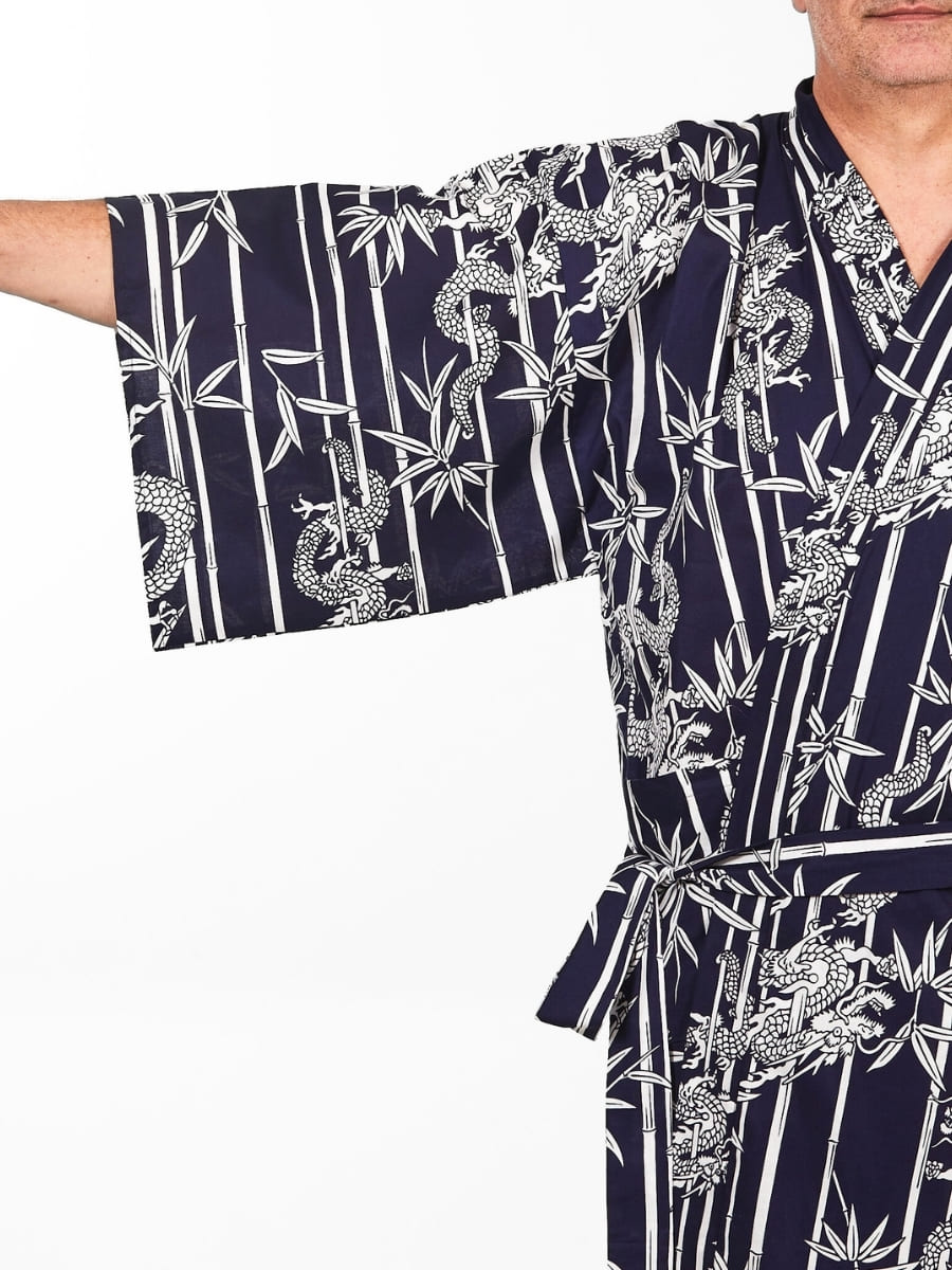 Happi Kimono Da Uomo In Bambù E Drago - Taglia unica