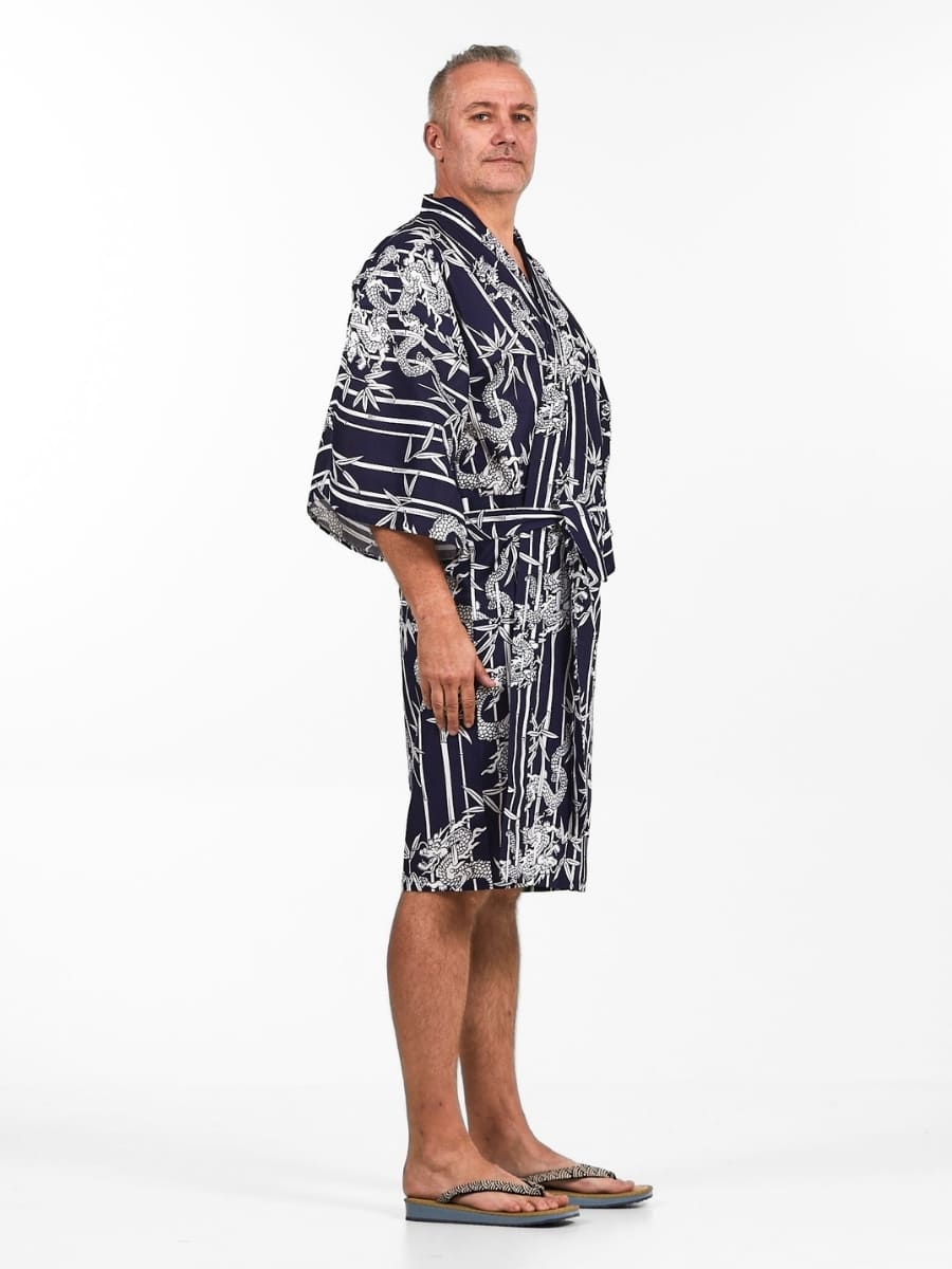 Happi Kimono Da Uomo In Bambù E Drago - Taglia unica