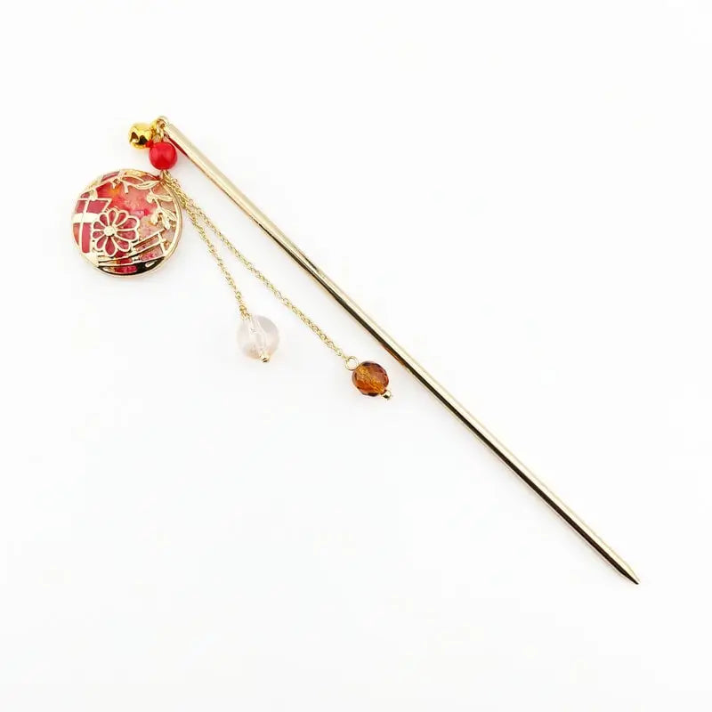 Kanzashi Temari giapponese rosso