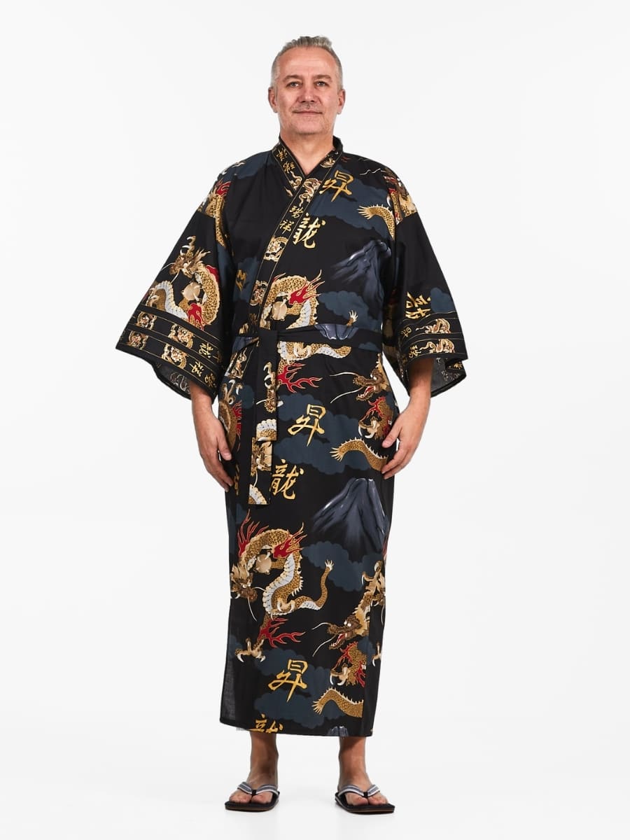 Kimono Con Drago Giapponese Da Uomo - Taglia unica