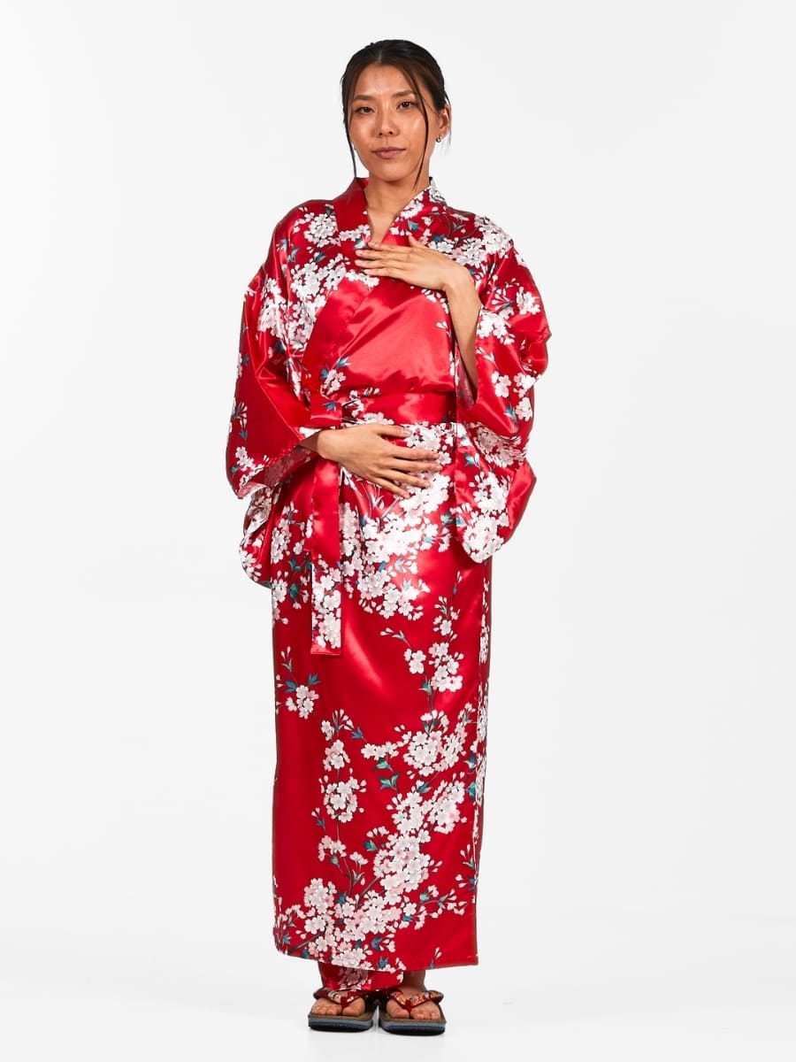 Kimono Da Donna Giapponese Con Fiori Di Ciliegio - Taglia unica