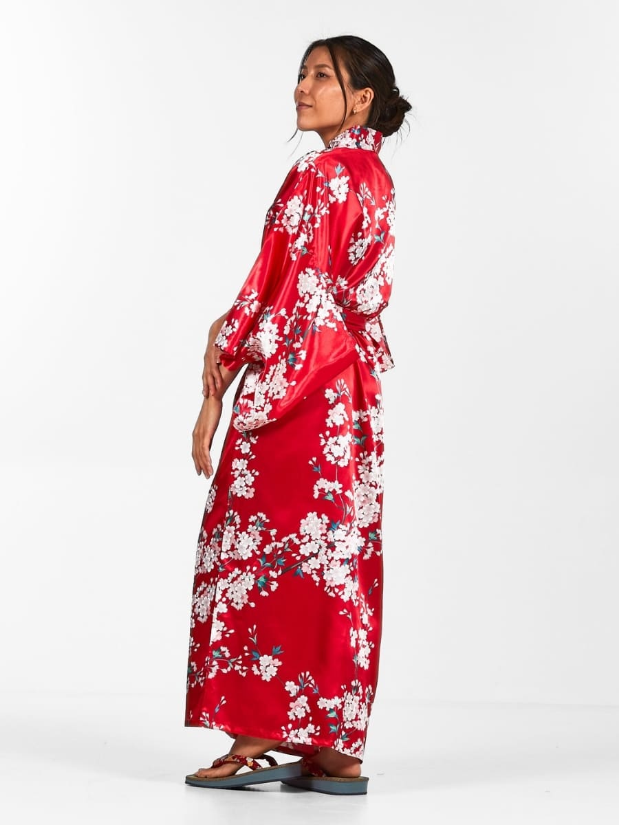 Kimono Da Donna Giapponese Con Fiori Di Ciliegio - Taglia unica