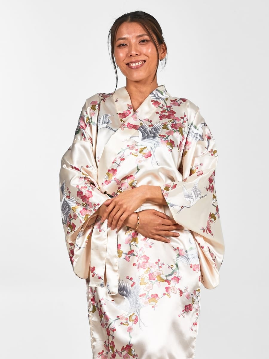 Kimono Da Donna Giapponese Ume Tu Tsuru - Taglia unica