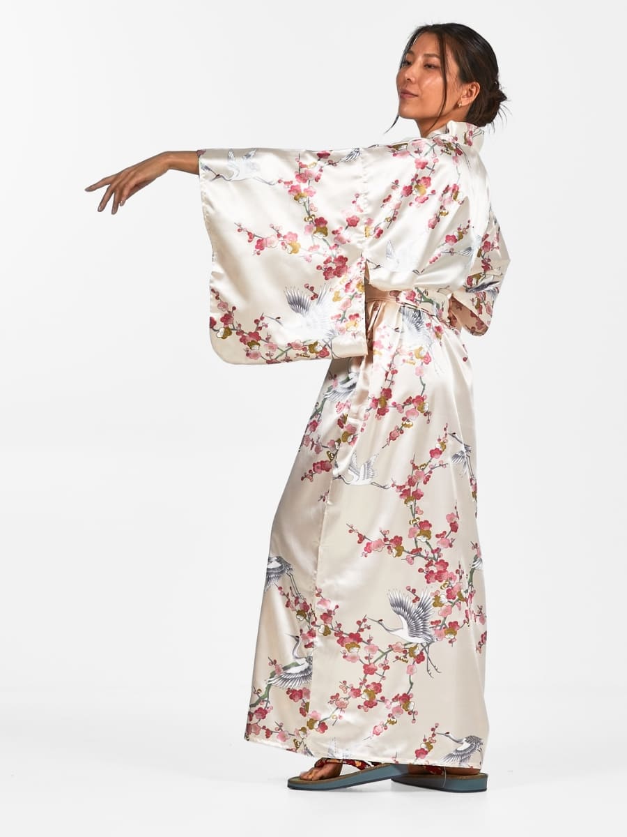 Kimono Da Donna Giapponese Ume Tu Tsuru - Taglia unica