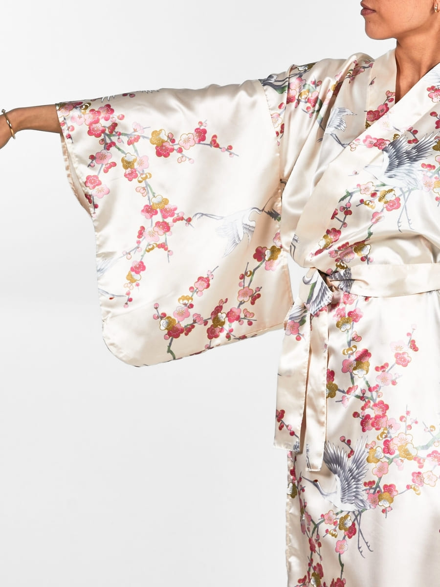 Kimono Da Donna Giapponese Ume Tu Tsuru - Taglia unica