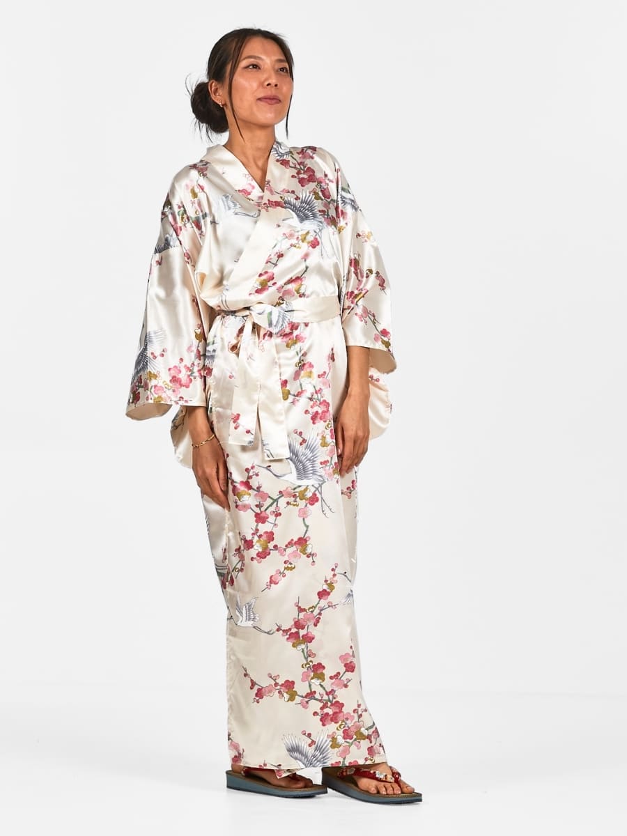 Kimono Da Donna Giapponese Ume Tu Tsuru - Taglia unica