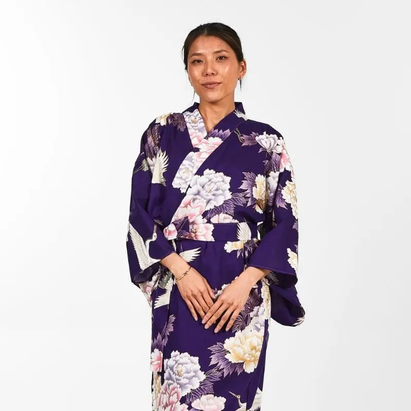 Kimono giapponese Botan to Tsuru da donna - Taglia unica