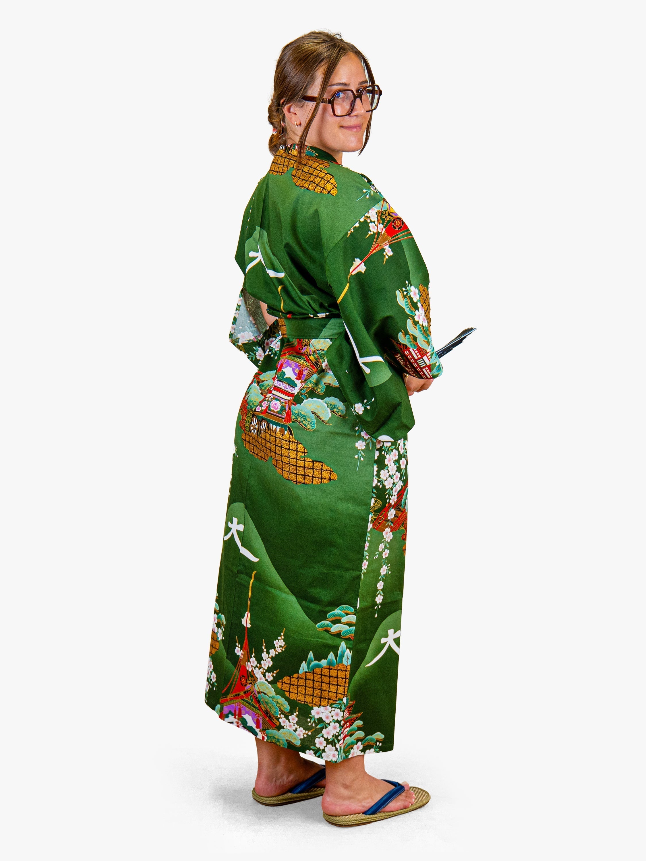 Kimono Giapponese da Donna – Guruma Verde