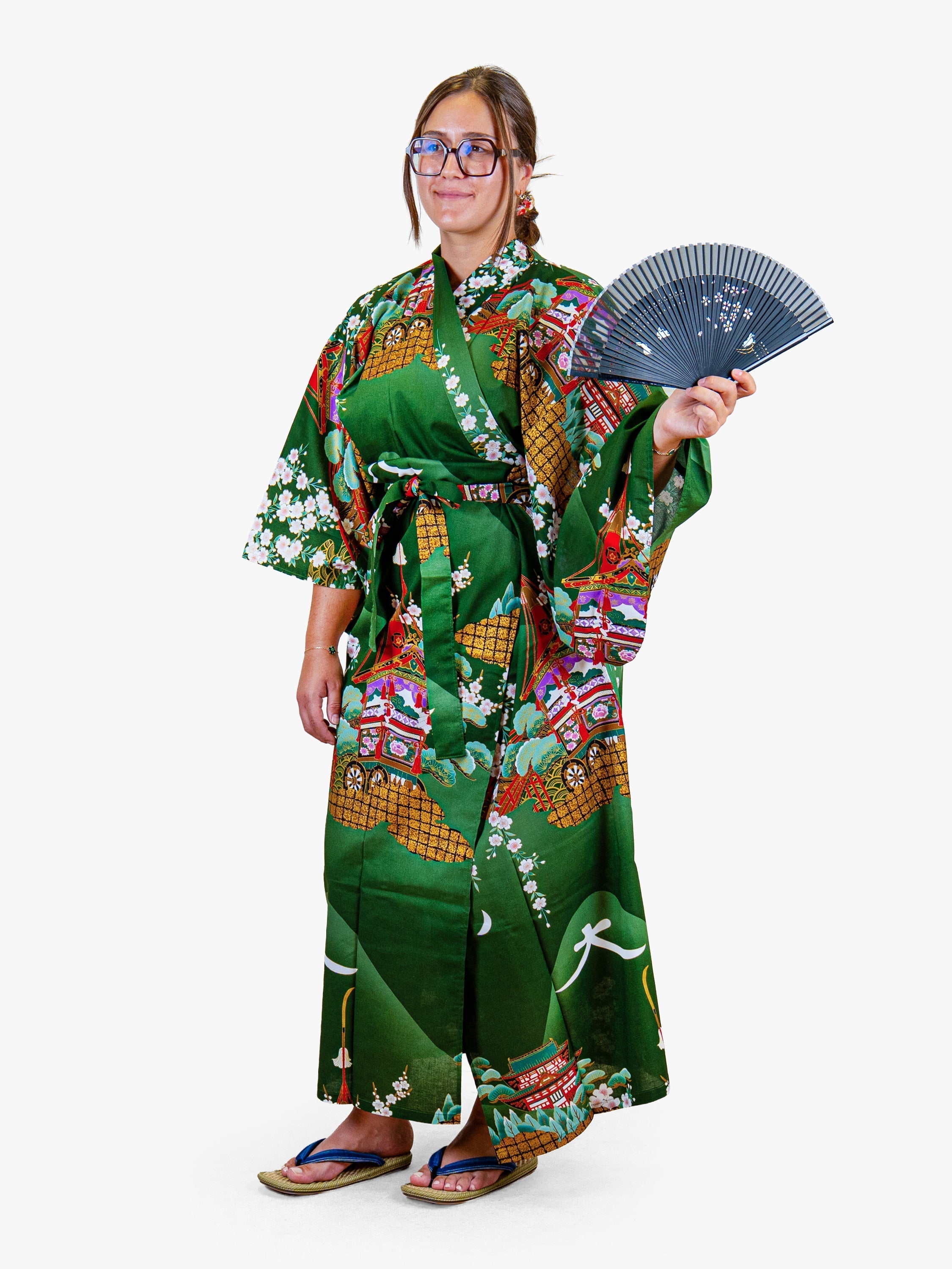 Kimono Giapponese da Donna – Guruma Verde