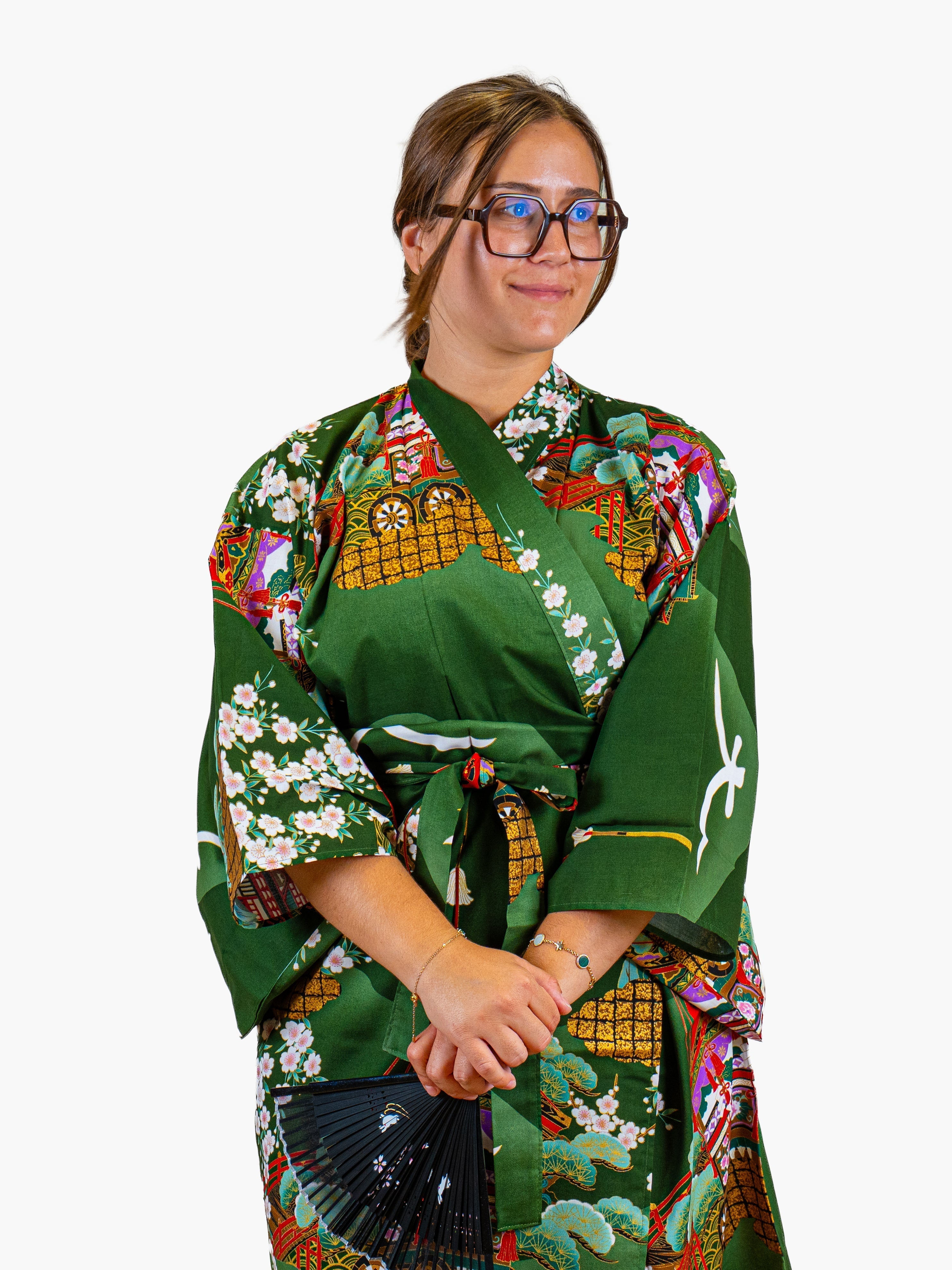 Kimono Giapponese da Donna – Guruma Verde