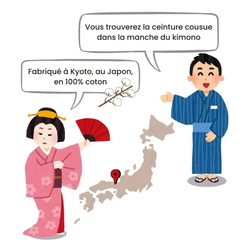 Kimono giapponese da donna Peonia e gru viola - Taglia unica