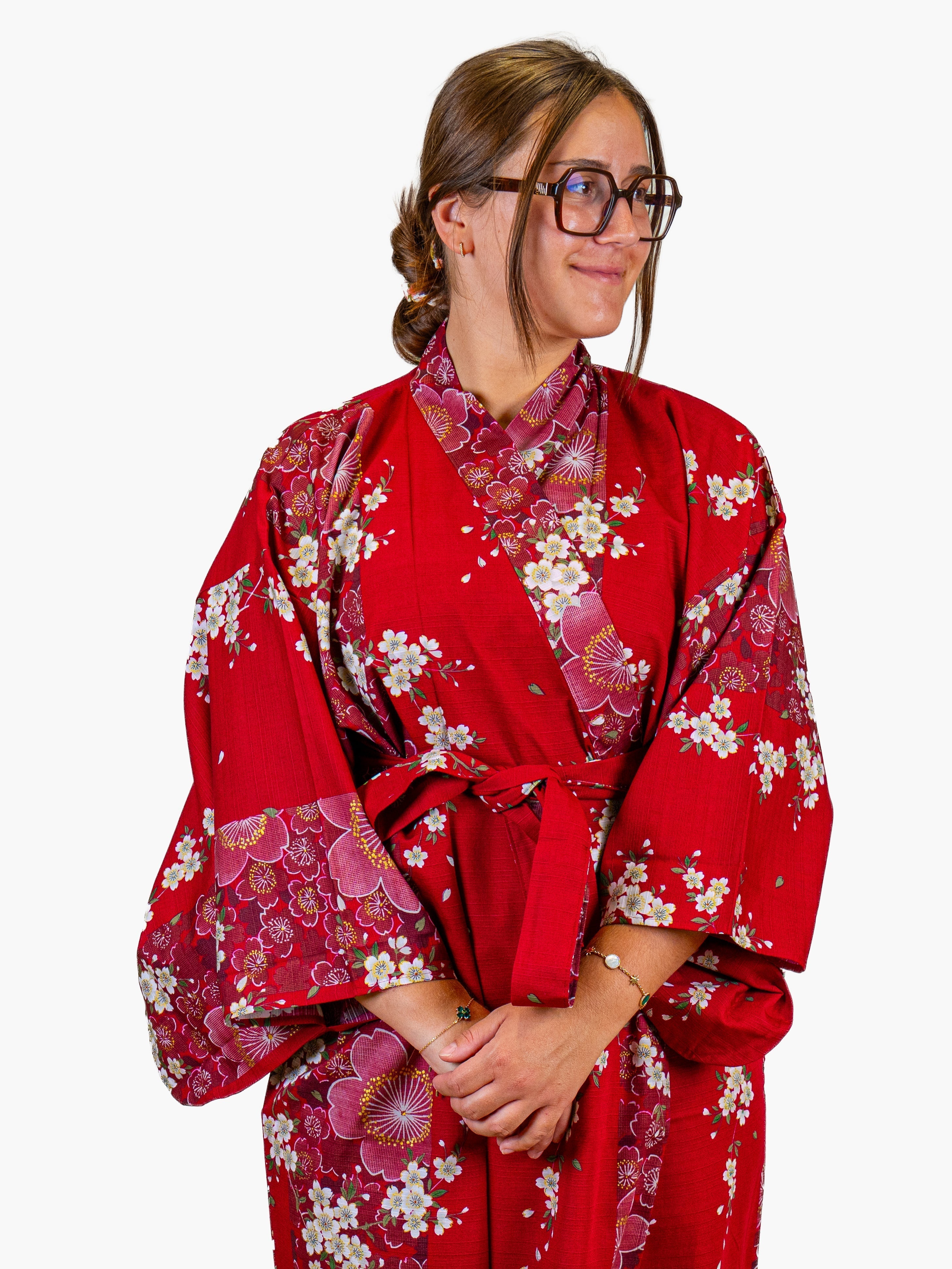 Kimono Giapponese da Donna – Sakura Rosso