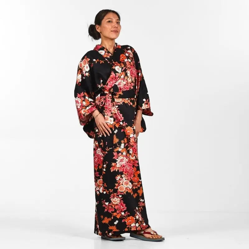 Kimono giapponese Sakura to Botan da donna - Taglia unica