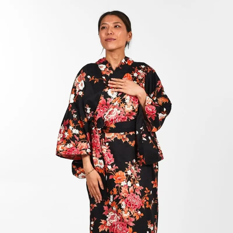 Kimono giapponese Sakura to Botan da donna - Taglia unica