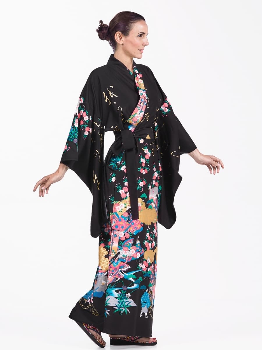 Kimono giapponese Furisode da donna - Taglia unica