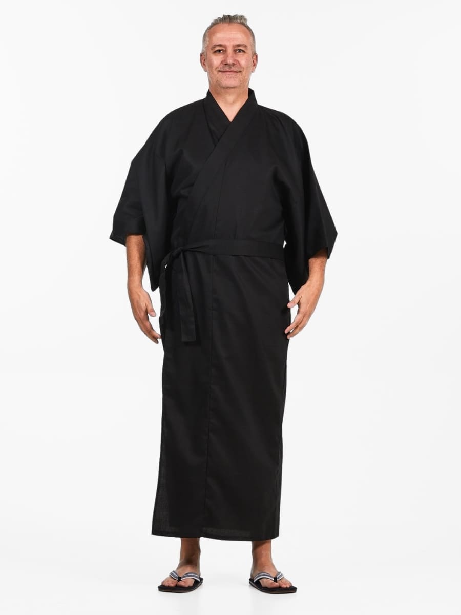 Kimono Giapponese Nero Da Uomo - Taglia unica