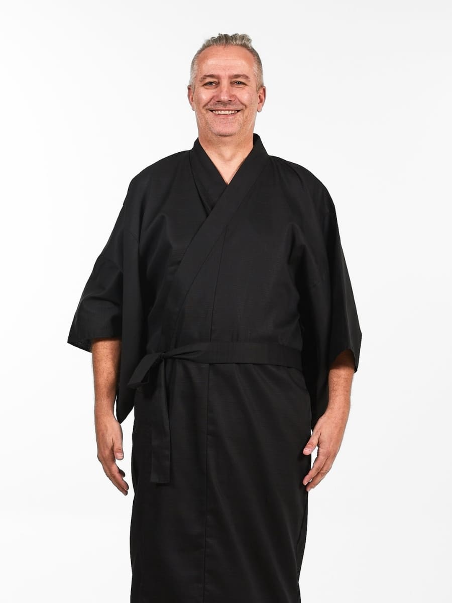 Kimono Giapponese Nero Da Uomo - Taglia unica