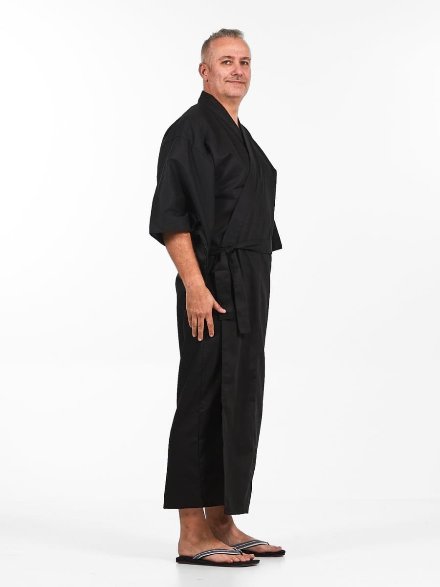 Kimono Giapponese Nero Da Uomo - Taglia unica