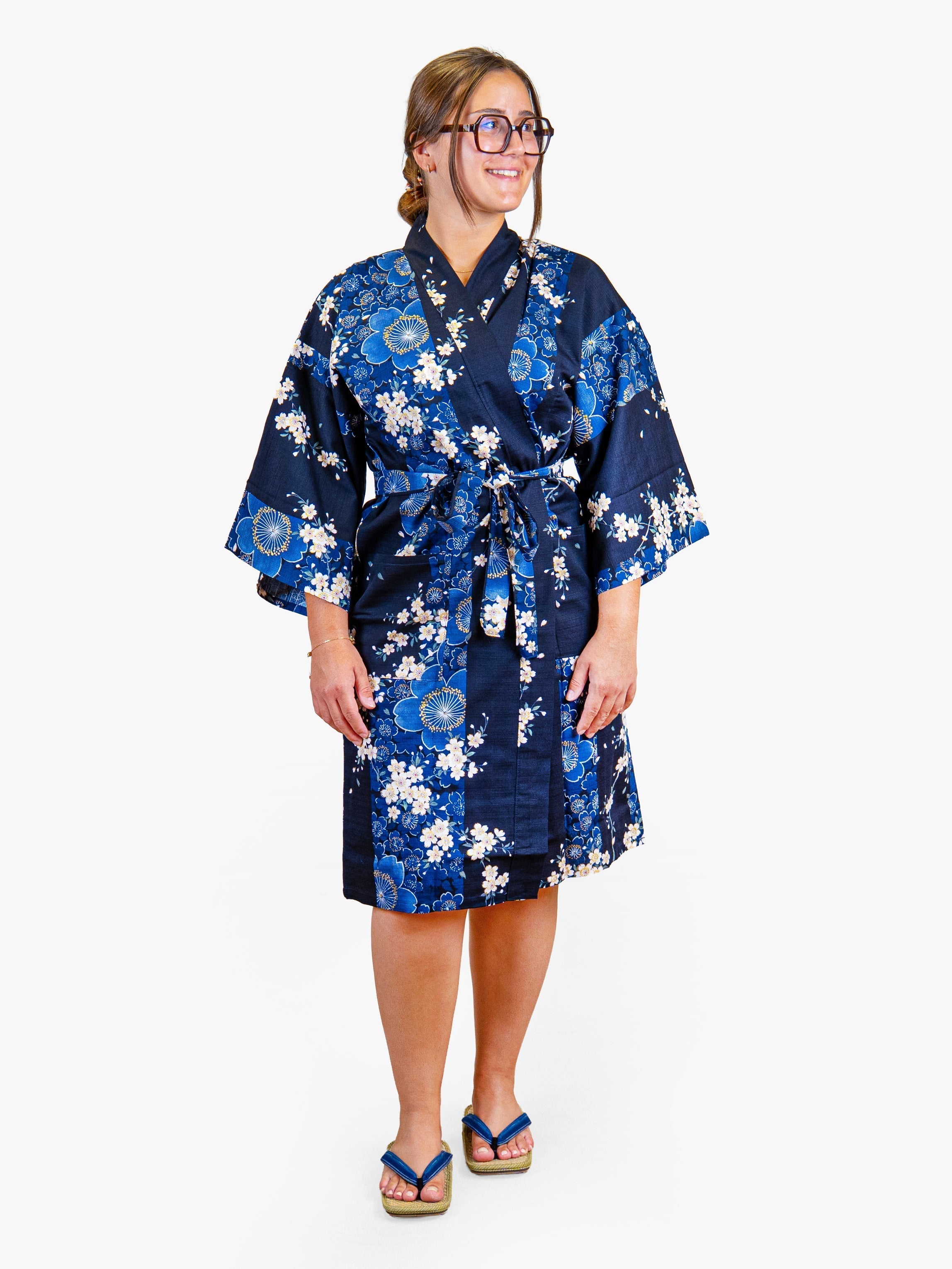 Kimono Happi da Donna – Sakura Blu